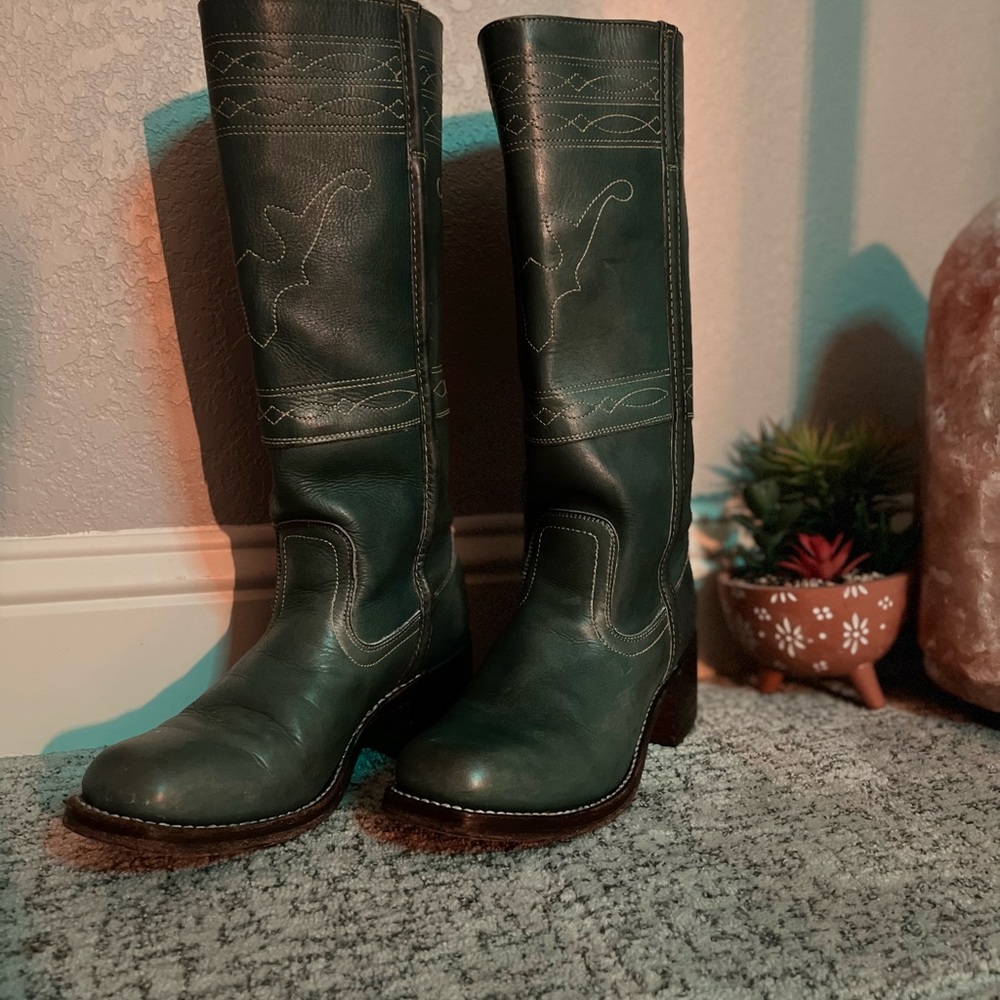 Frye vintage turquoise tall boots